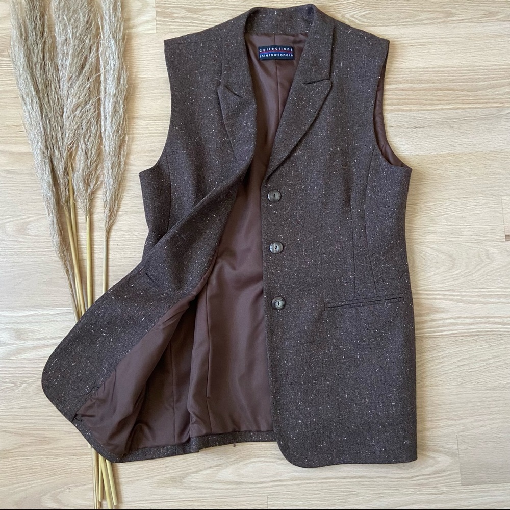 Brown Sleeveless Blazer
